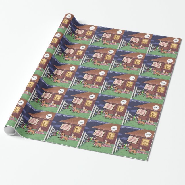 Gourmet Dogs Funny Wrapping Paper (Unrolled)