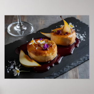 Gourmet Foie Gras with Red Wine Reduction Poster