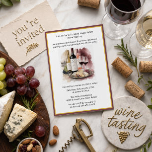 Gourmet Food and Fine Wine Tasting Party Invitation