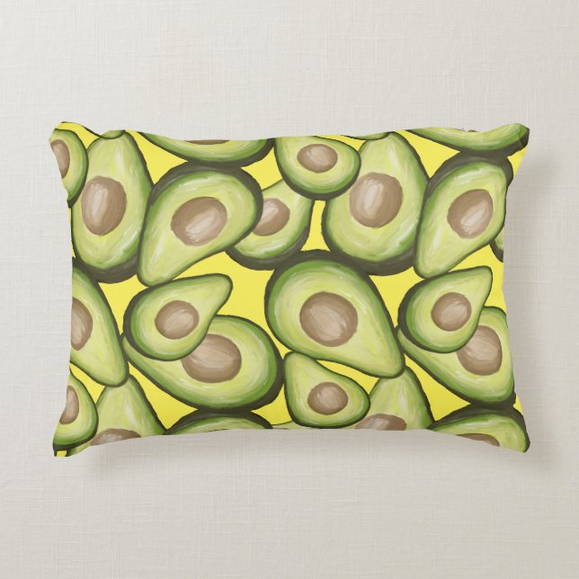 Gourmet Fresh Cut Vegan Avacados Decorative Cushion (Front)