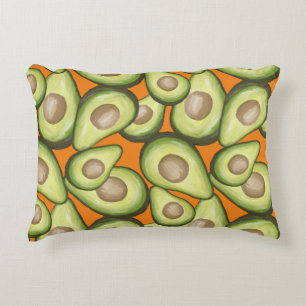 Gourmet Fresh Cut Vegan Avacados Decorative Cushion