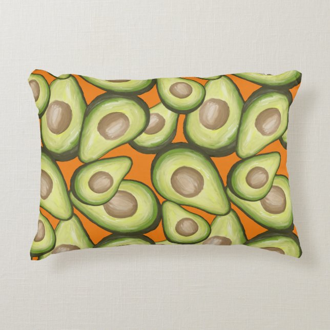 Gourmet Fresh Cut Vegan Avacados Decorative Cushion (Front)
