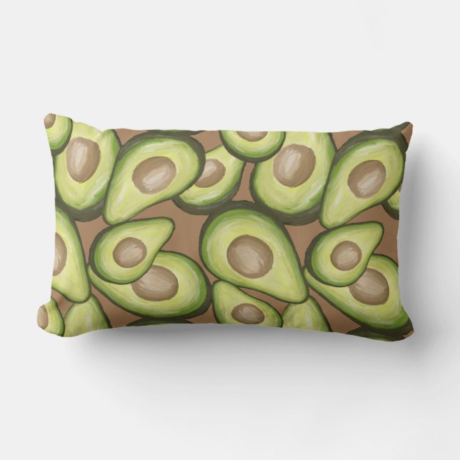 Gourmet Fresh Cut Vegan Avacados Lumbar Cushion (Front)