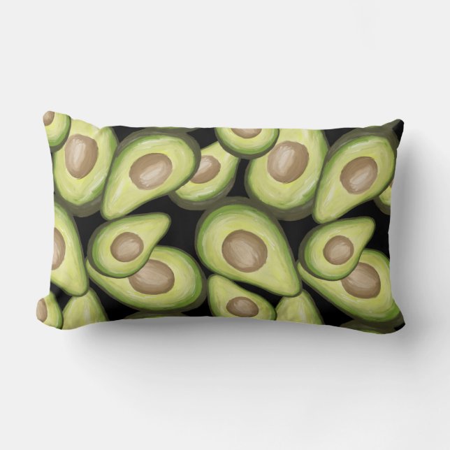 Gourmet Fresh Cut Vegan Avacados Lumbar Cushion (Front)