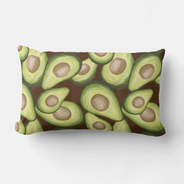 Gourmet Fresh Cut Vegan Avacados Lumbar Cushion (Front)