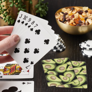 Gourmet Fresh Cut Vegan Avacados Playing Cards