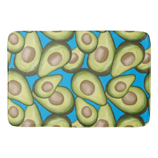 Gourmet Fresh Cut Vegan Avocado Pattern Bath Mat (Front)