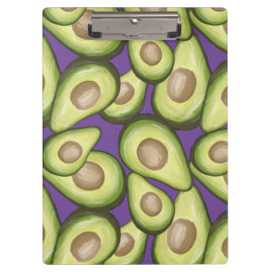 Gourmet Fresh Cut Vegan Avocado Pattern Clipboard
