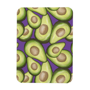 Gourmet Fresh Cut Vegan Avocado Pattern Magnet