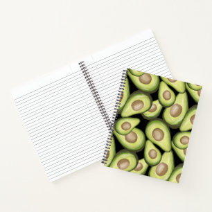 Gourmet Fresh Cut Vegan Avocado Pattern Notebook
