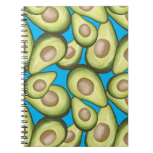 Gourmet Fresh Cut Vegan Avocado Pattern Notebook