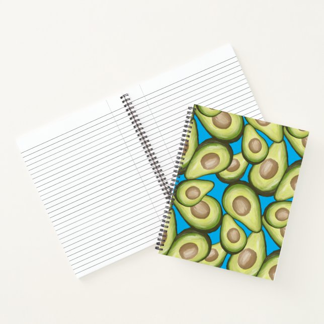 Gourmet Fresh Cut Vegan Avocado Pattern Notebook (Inside)
