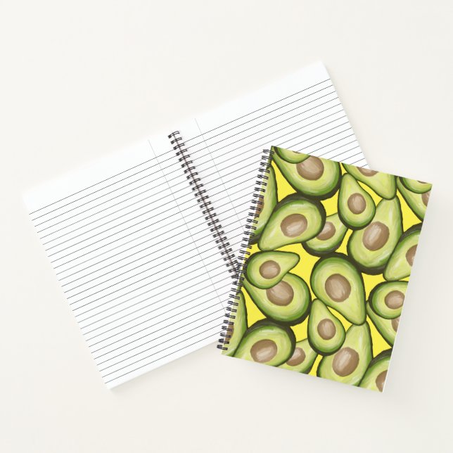 Gourmet Fresh Cut Vegan Avocado Pattern Notebook (Inside)