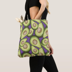Gourmet Fresh Cut Vegan Avocado Pattern Tote Bag