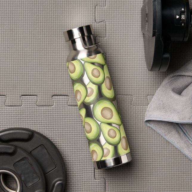 Gourmet Fresh Cut Vegan Avocado Pattern Water Bottle (Gym)