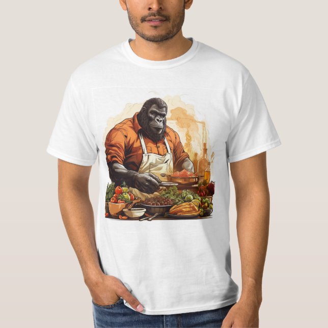 "Gourmet Gorilla: The Chef's Choice T-Shirt (Front)