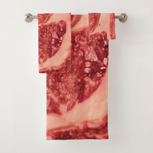 Gourmet Grill Master Ribeye Steak Photo Bath Towel Set (Insitu)