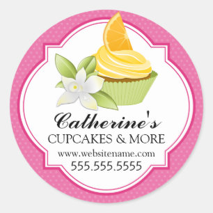 Gourmet Orange Slice Cupcake Bakery Box Seals