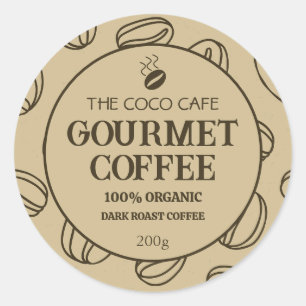 Gourmet Personalised Coffee Label Sticker 