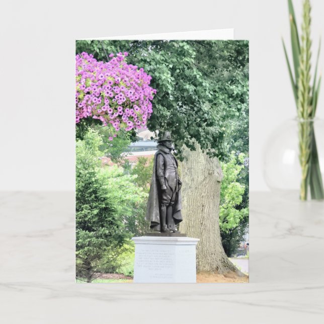 Gov. William Bradford monument in summer Card (Front)