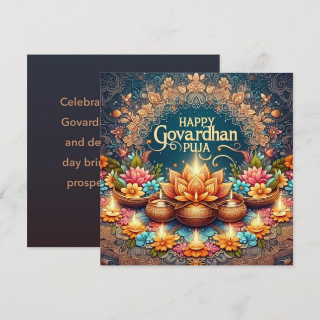 Govardhan Puja Card (Front/Back)