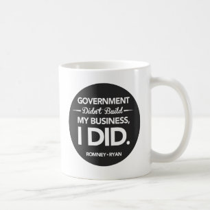 Government Didn't Build My Business Black Button Coffee Mug