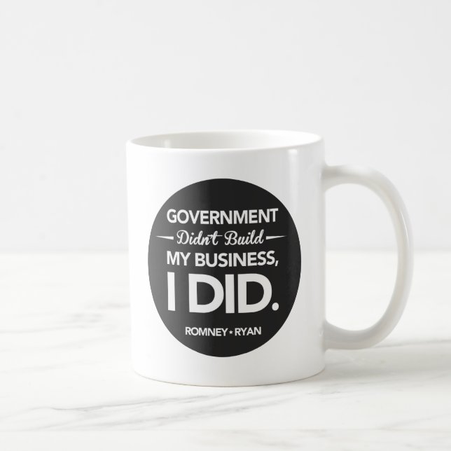Government Didn't Build My Business Black Button Coffee Mug (Right)