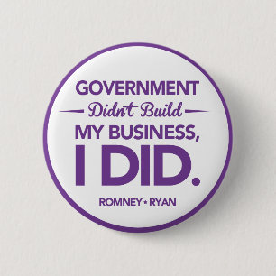 Government Didn't Build My Business Purple Border 6 Cm Round Badge