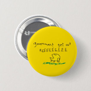 Government get out REE SNEKRIGHT Gadsden Flag 6 Cm Round Badge