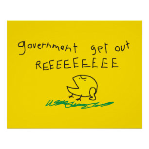 Government get out REE SNEKRIGHT Gadsden Flag Poster