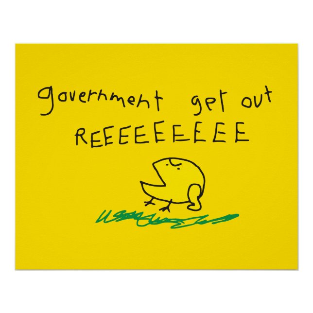 Government get out REE SNEKRIGHT Gadsden Flag Poster (Front)