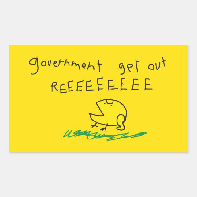 Government get out REE SNEKRIGHT Gadsden Flag Rectangular Sticker (Front)