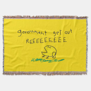 Government get out REE SNEKRIGHT Gadsden Flag Throw Blanket