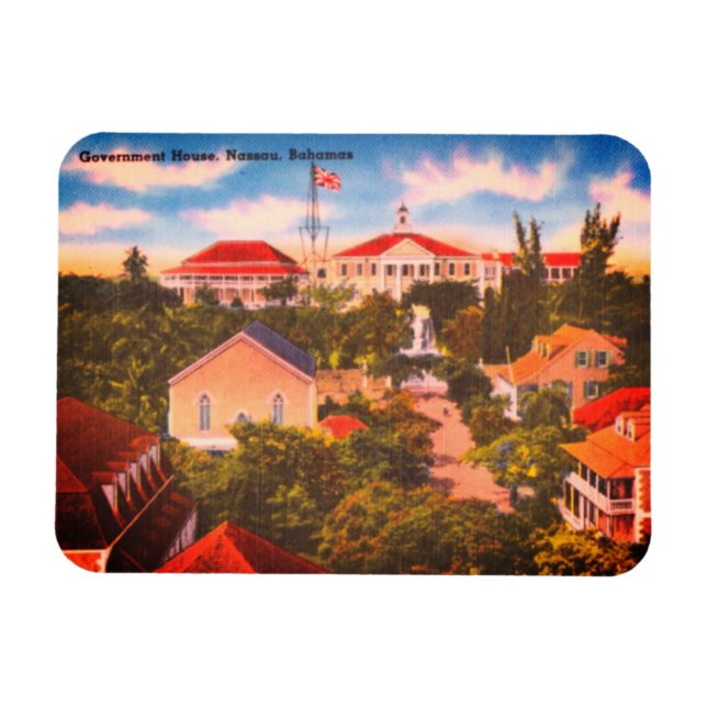 Government House, Nassau, Bahamas Vintage Photo Magnet (Horizontal)