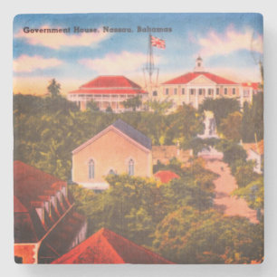 Government House, Nassau, Bahamas Vintage Photo Stone Coaster