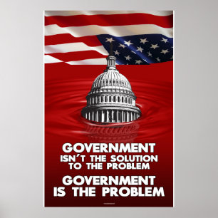 Government is the Problem - red (24x36) Poster