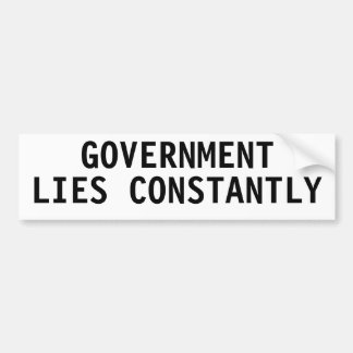 Government lies constantly bumper sticker