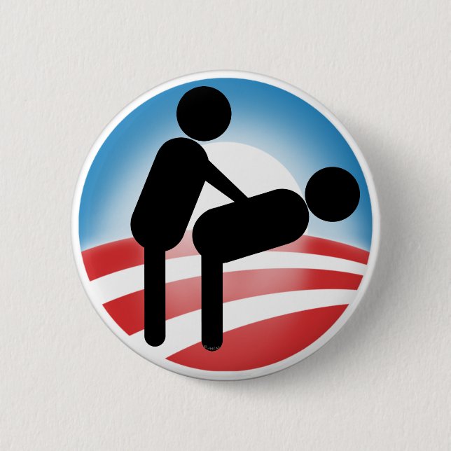 Government Obama Style 6 Cm Round Badge (Front)
