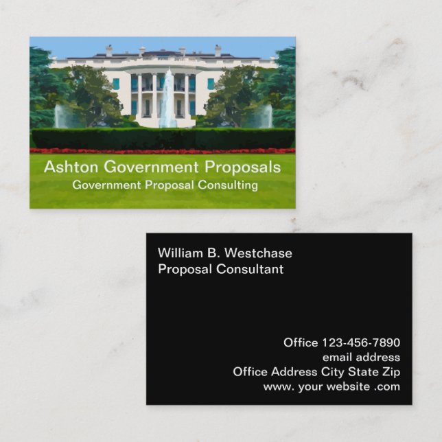 Government Proposal Consulting Business Card (Front/Back)
