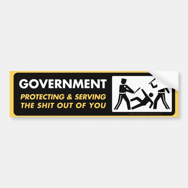 Government Protecting and Serving Bumper Sticker (Front)
