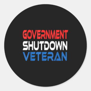 Government Shutdown Veteran Classic Round Sticker