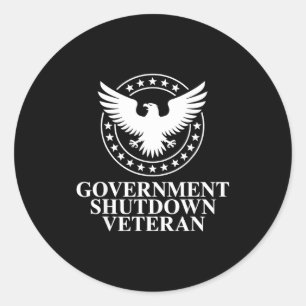 Government Shutdown Veteran Eagle Patriotic Litica Classic Round Sticker