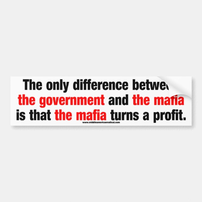 Government vs. The Mafia Bumper Sticker (Front)