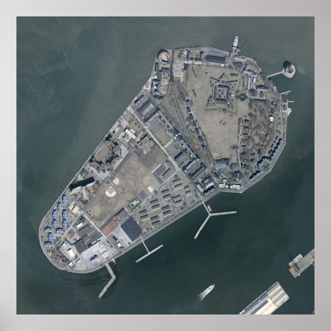Governors Island Aerial Photograph Poster (Front)