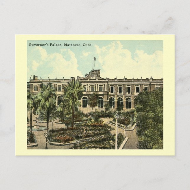 Governor's Palace, Matanzas, Cuba Vintage Postcard (Front)