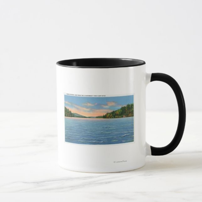 Govt. Free Camp Sites View of Lower Saranac Lake Mug (Right)