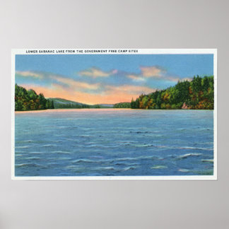 Govt. Free Camp Sites View of Lower Saranac Lake Poster
