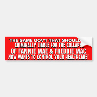 GOV'T RUN AMOK HEALTHCARE IS FOR YOU! BUMPER STICKER