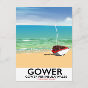 Gower Peninsula Wales beach poster Postcard