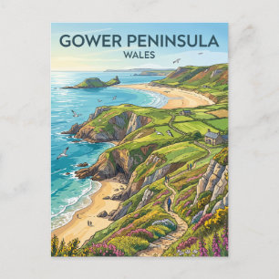 Gower Peninsula Wales Postcard